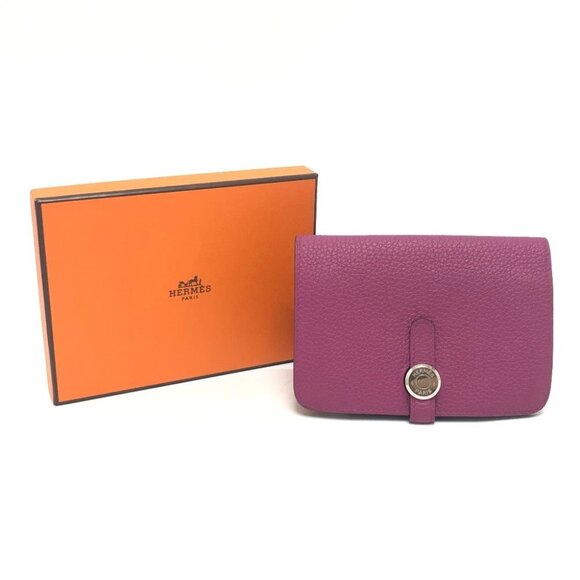 HERMES Dogon Compact Folding Wallet Taurillon Clemence (Estimated) Rose purple - Picture 8 of 11